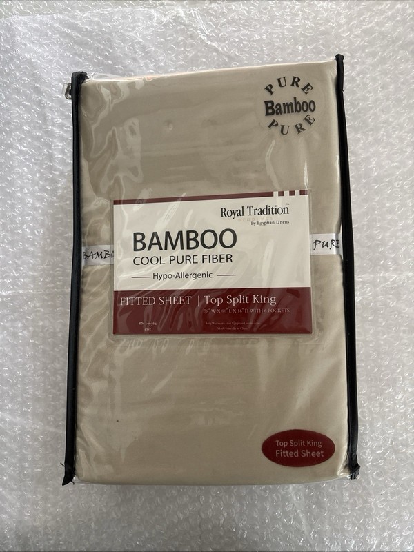 Egyptian Linens Royal Tradition Split King Fitted Sheet Pure Bamboo Brand New gallery