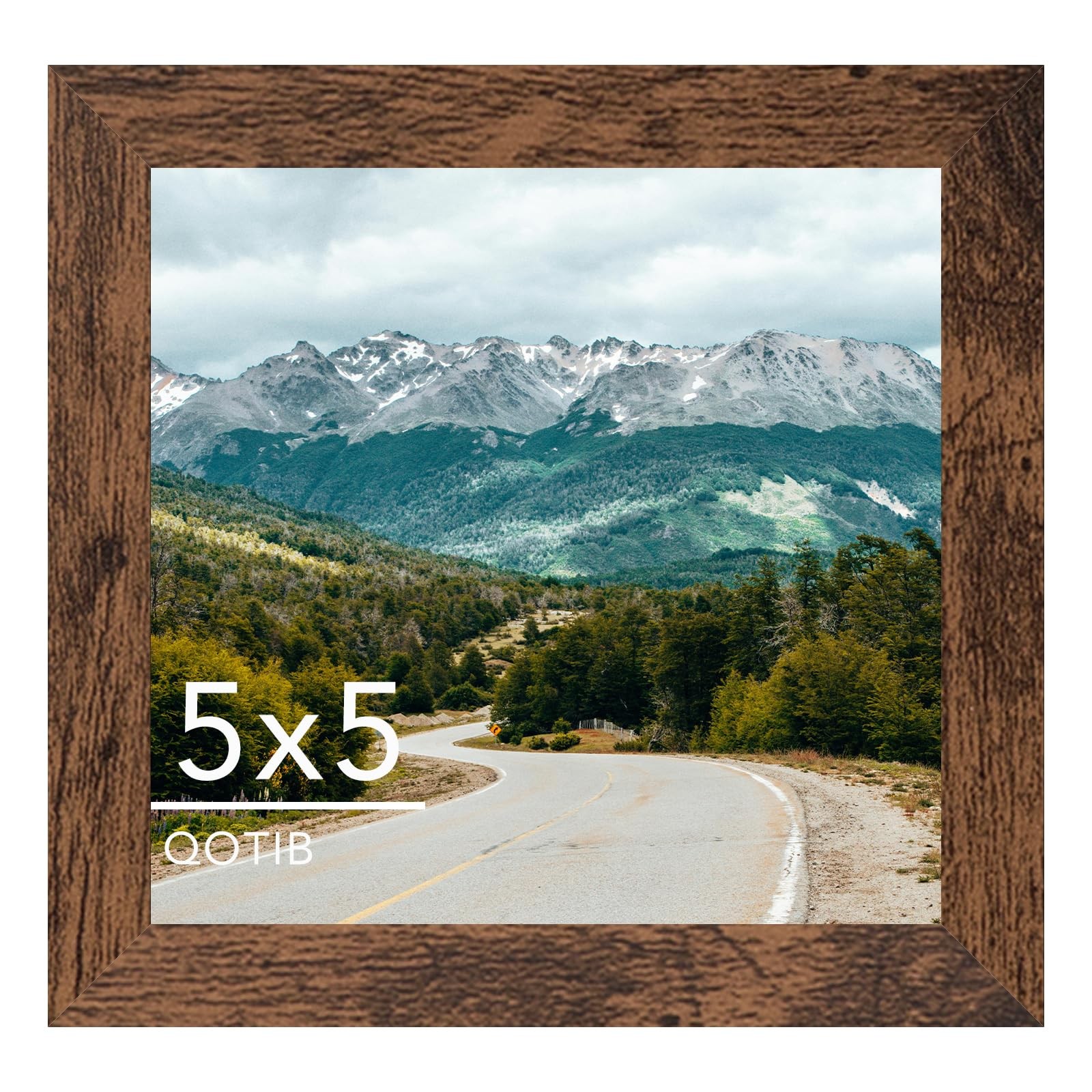 QOTIB 5x5 Picture Frame Deep Brown for Wall Hanging or Tabletop, Wood 5 x 5 F... gallery
