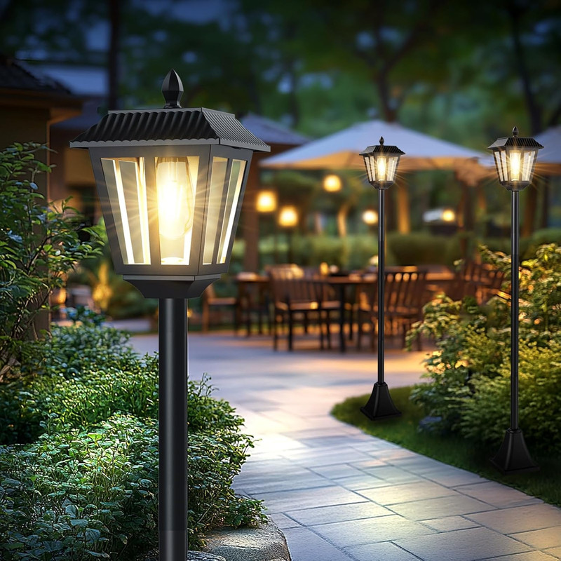 68" Solar Lamp Post Light Outdoor - 3000K Warm White, IP45 Waterproof Post Solar gallery