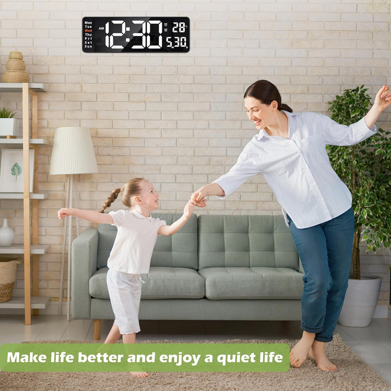 Digital Clock, LED Wall Clock with 16" Large Display, Desktop Clock with Remote gallery
