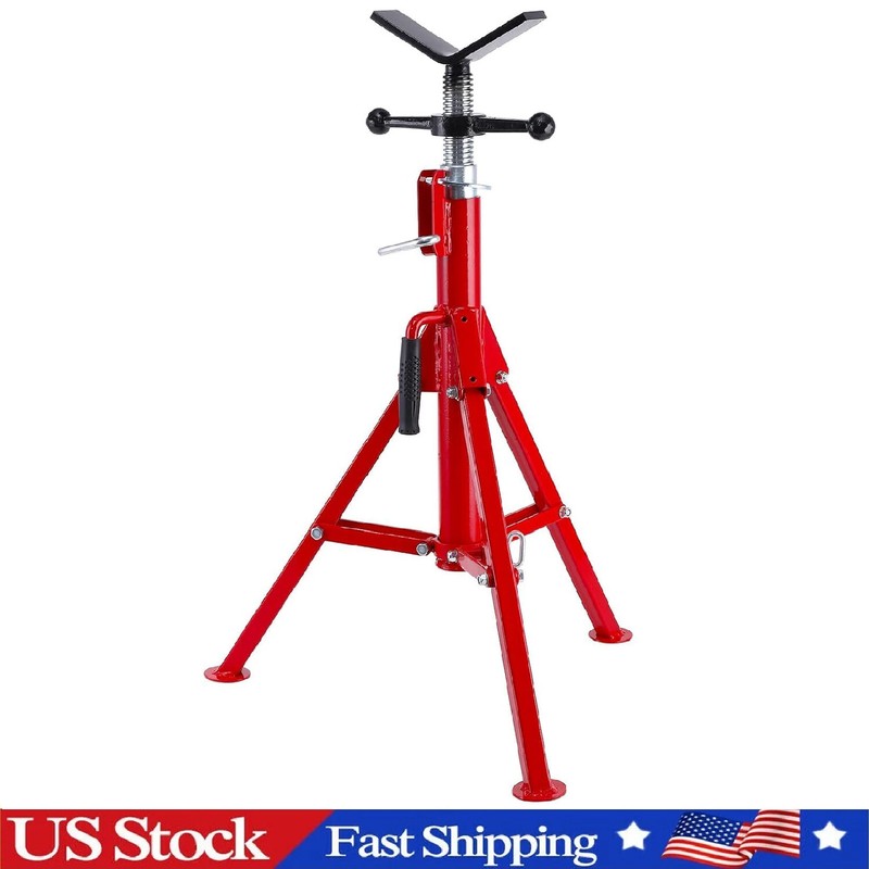 V-Head Jack Stand ,Folding Pipe Jack Stand 28"-52" Height ,2500Lbs 1/8"-12" Pipe gallery