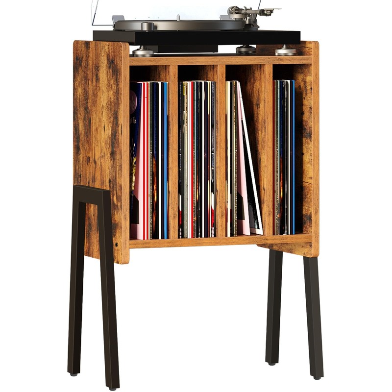 Record Player Stand Table with Vinyl Storage Shelf Nightstand gallery
