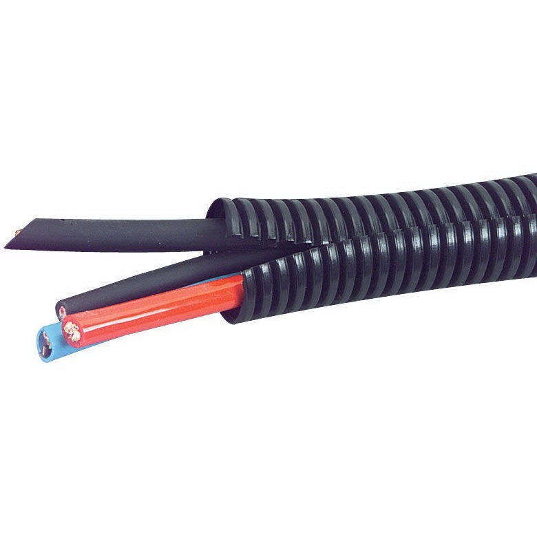 50 Ft. 1/8" Split Wire Loom Conduit Polyethylene Tubing Black Color Sleeve Tube gallery