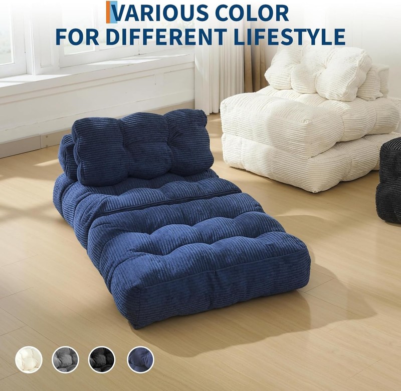 Folding Sofa Bed Convertible Sleeper Chair W/ Pillow Foldable Mattress W/ Back gallery