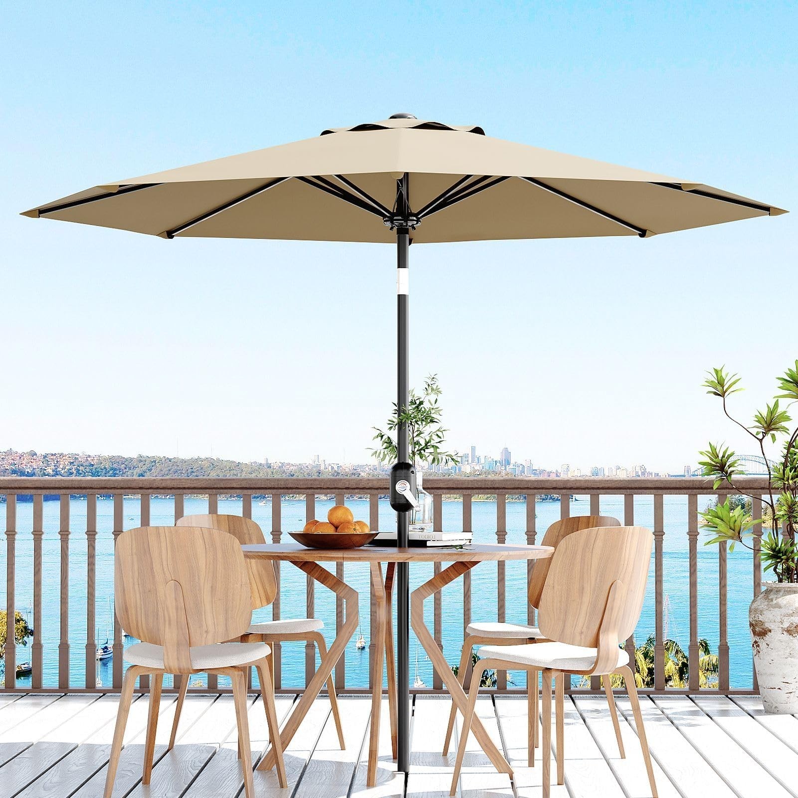 9FT Patio Umbrella Market Table Umbrella Outdoor w/Push Button Tilt US gallery
