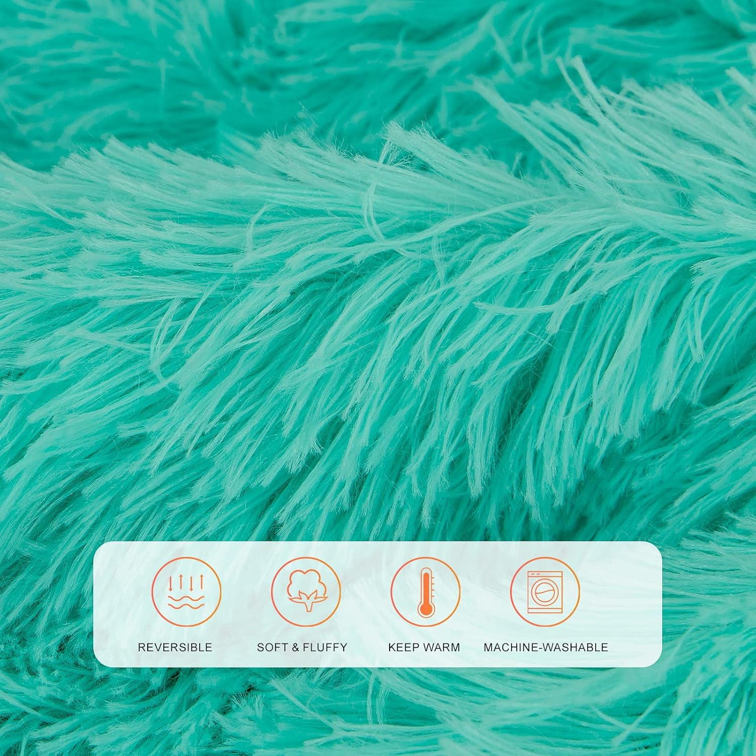 TOONOW Soft Faux Fur Couch Throw/Blanket 50x60 Reversible Lightweight Turquoise gallery