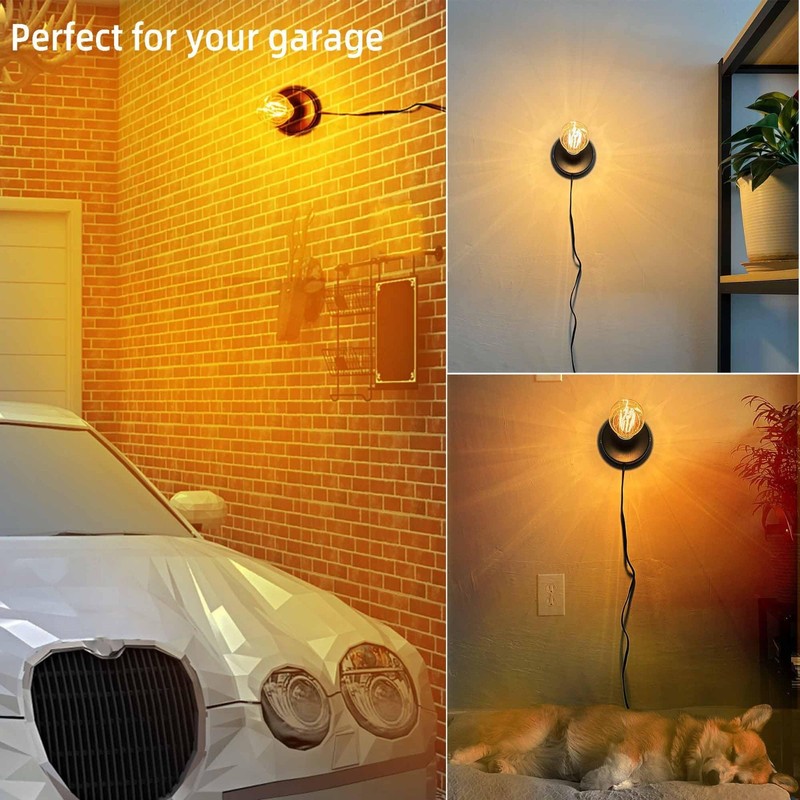 15ft Black Light Socket Cord E26/E27 Table Lamp Base with On/Off Switch - 2 Pcs gallery