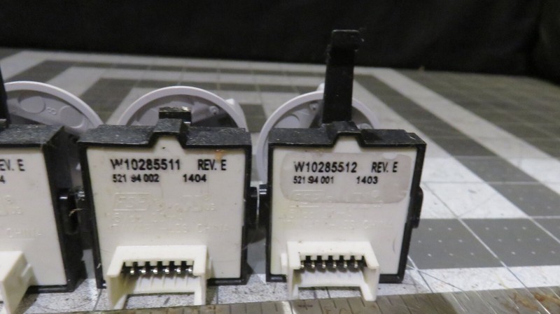 Whirlpool Washer Switch's & Knobs W10285512 (x1) W10285511 (x3) gallery