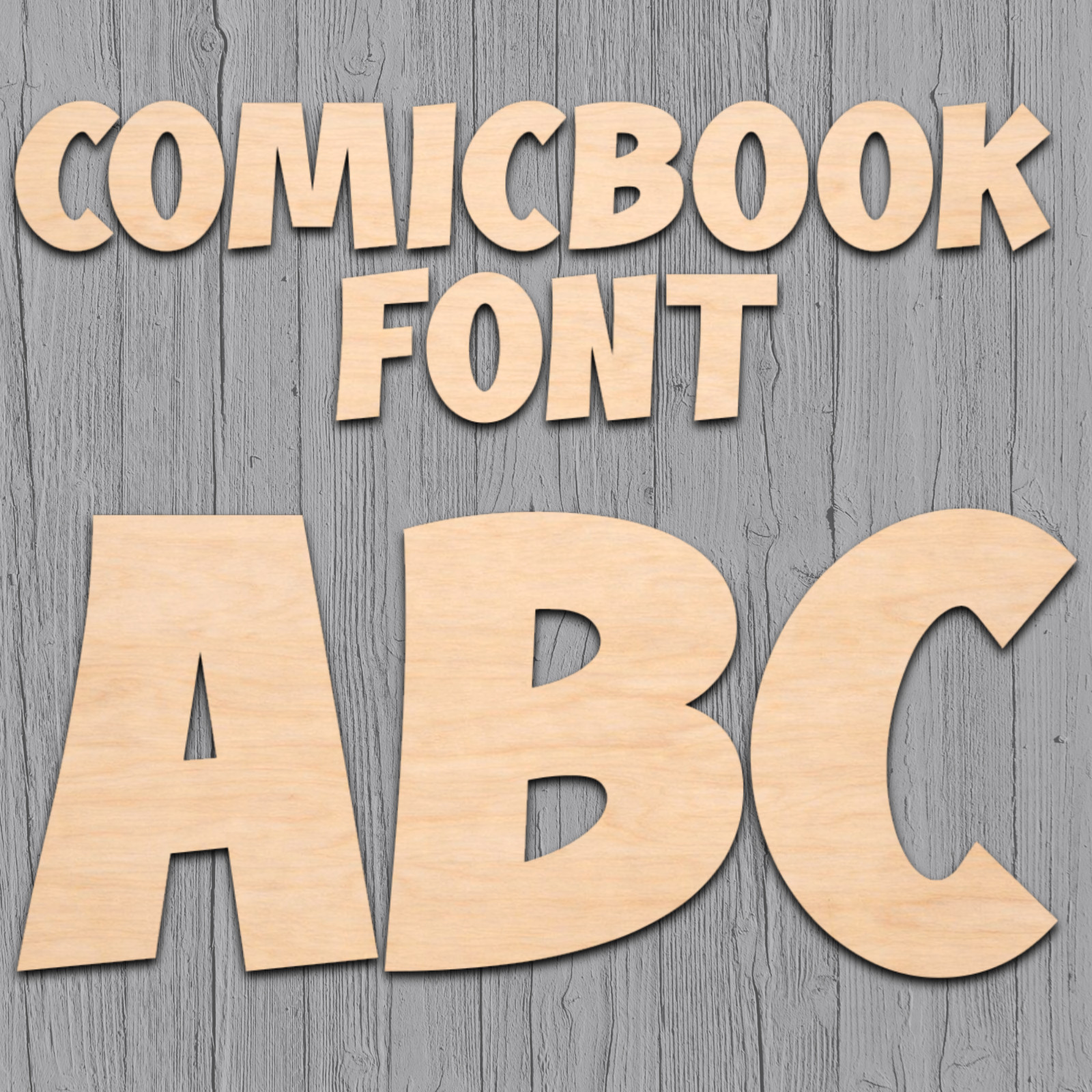 Comic Book Wood Letters Numbers Cutout Unfinished Laser Cut 3mm Craft Thru 14" gallery