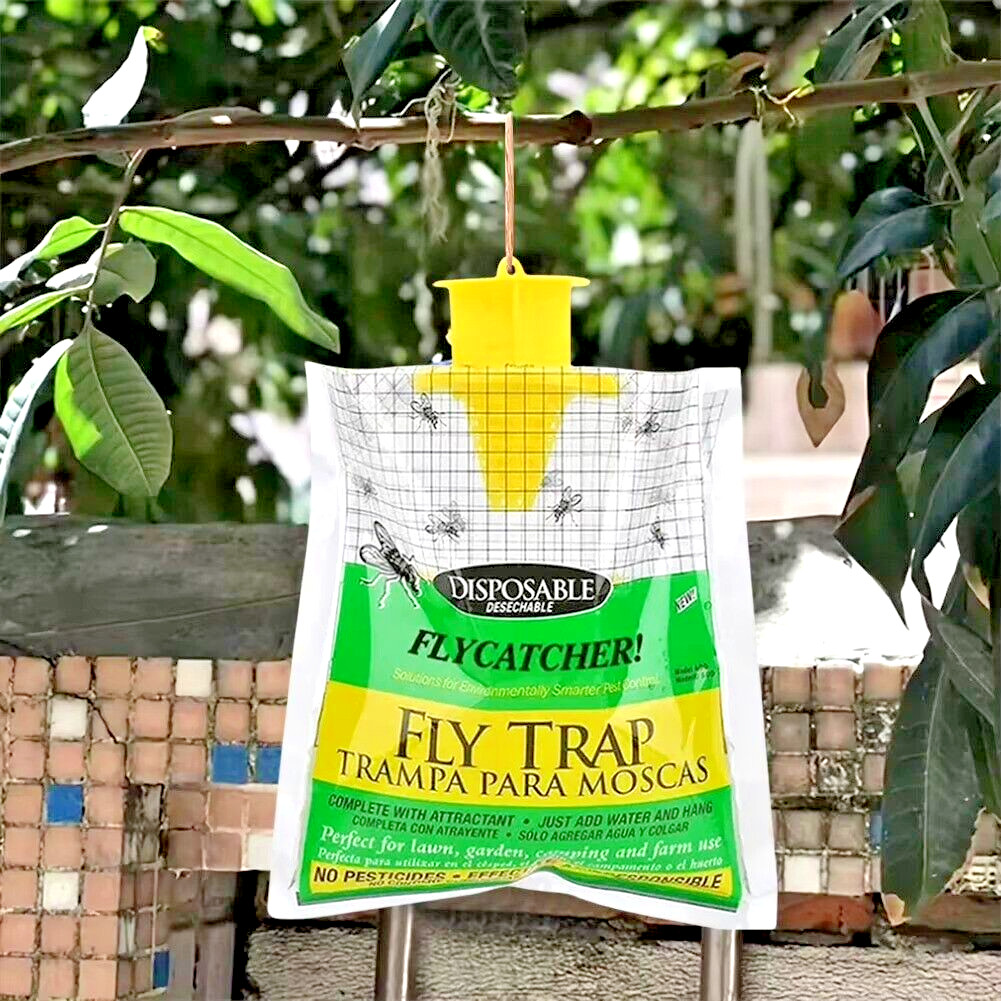 10 Pack Outdoor Fly Traps, Disposable Non Toxic Hanging Catcher Killer Large Bag gallery