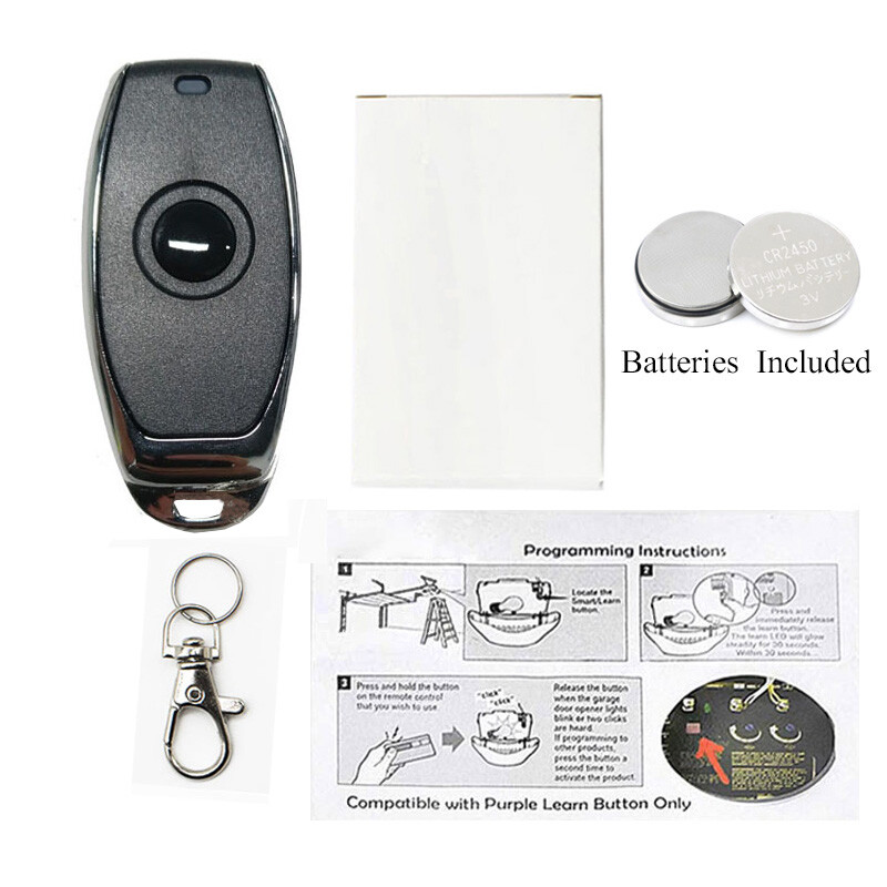 For Chamberlain Key Chain Remote Garage Door Opener Purple Learn Button 315Mhz gallery