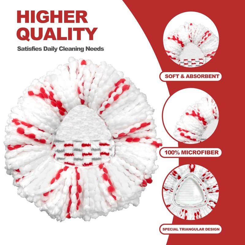 Spin Mop Head Replacement 2 Pack 40% More Cleaning Power Mop Replace Head Deep C gallery