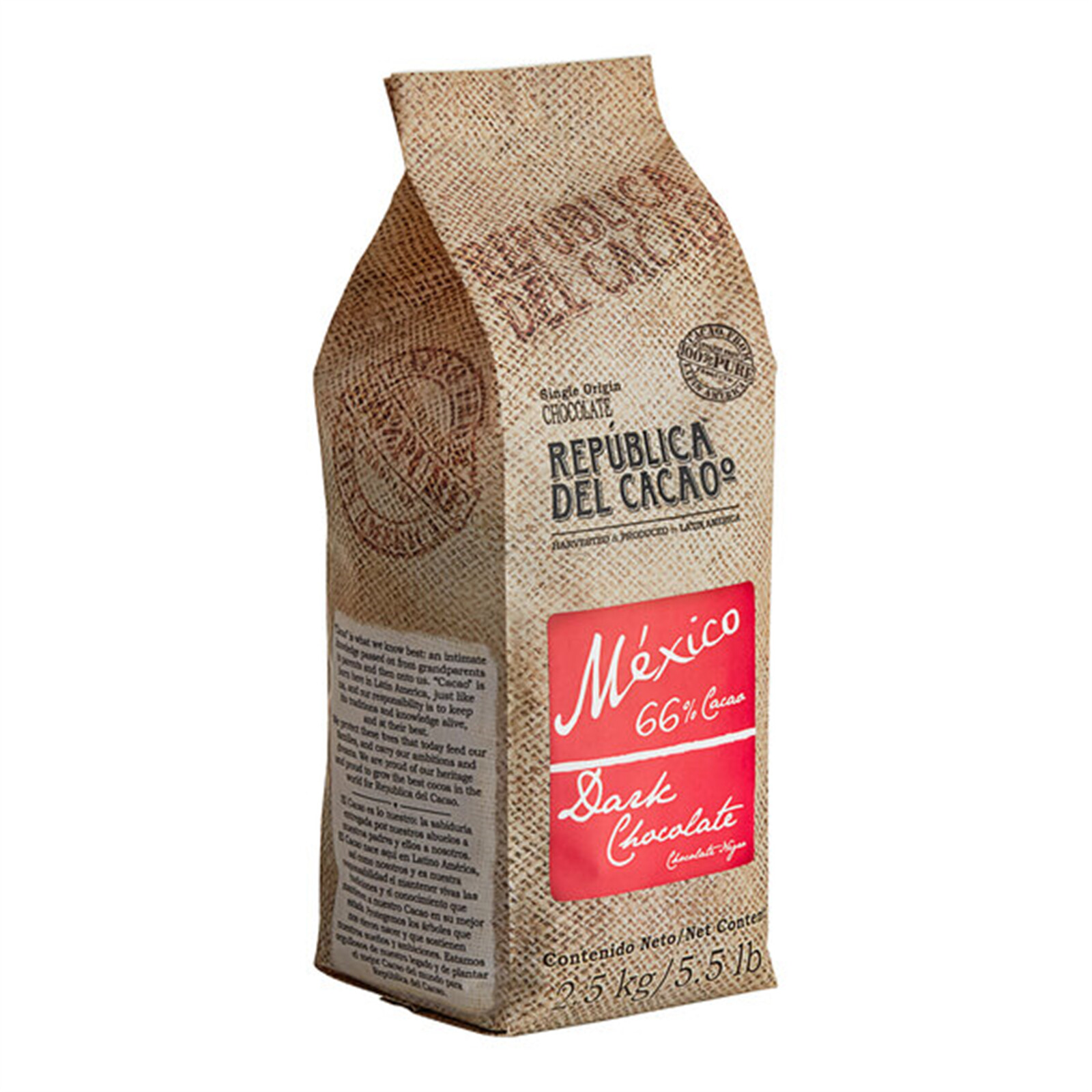 Republica del Cacao Mexico 66% Dark Chocolate Couverture 5.5 lb. - 4/Pieces gallery