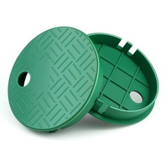 2PCS Sprinkler Valve Box Cover, Plastic Valve Round Box Lid, ID 5.5″ OD 6″ Ou…