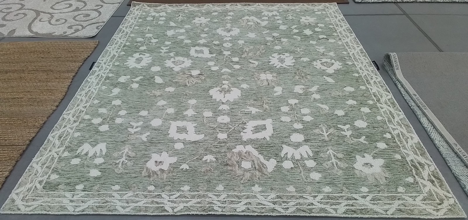 GREEN / IVORY 8'-0" x 10'-0" Back Stain Rug, Reduced Price 1172801357 MRQ503Y-8 gallery