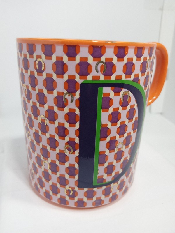 LETTER "D" MONOGRAM MUG. INITIAL "D" COFFEE MUG. ANTHROPOLOGIE MUG. B400 gallery