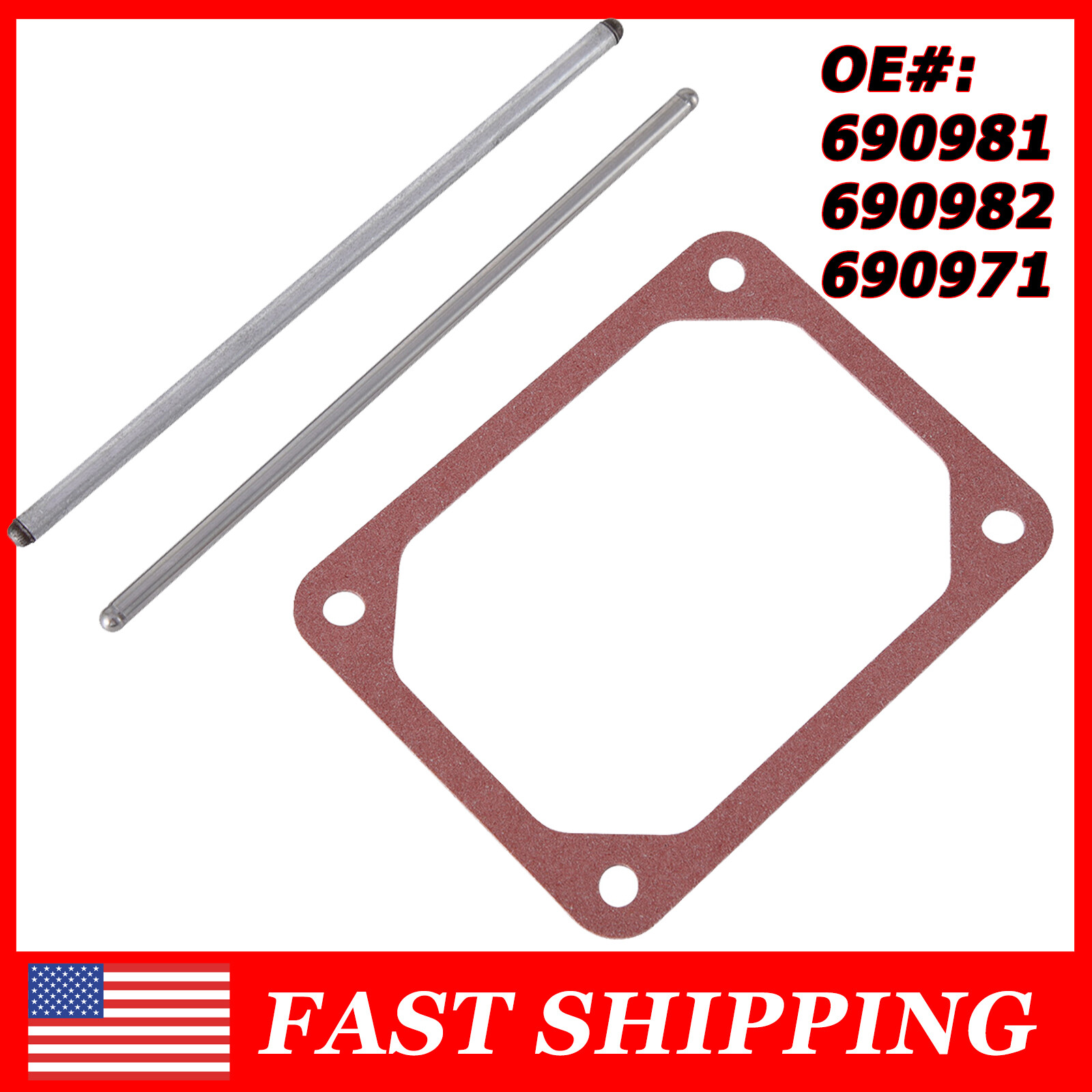 Valve Cover Gasket & Push Rod Set For Briggs & Stratton 690981 690982 690971 gallery