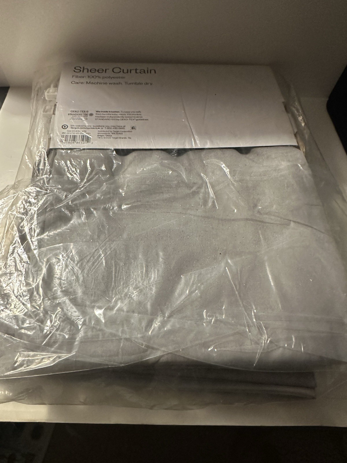 2 NEW ROOM ESSENTIALS SINGLE PANEL 84 INCH SHEER CURTAIN GRAY 60W X 84L Dwk163 gallery