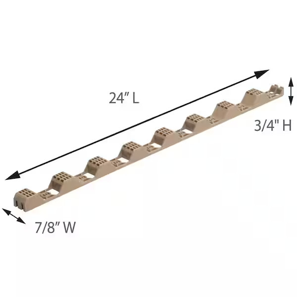 24 in Horizontal plastic closure strips Durable 6 Pack with beige finish gallery