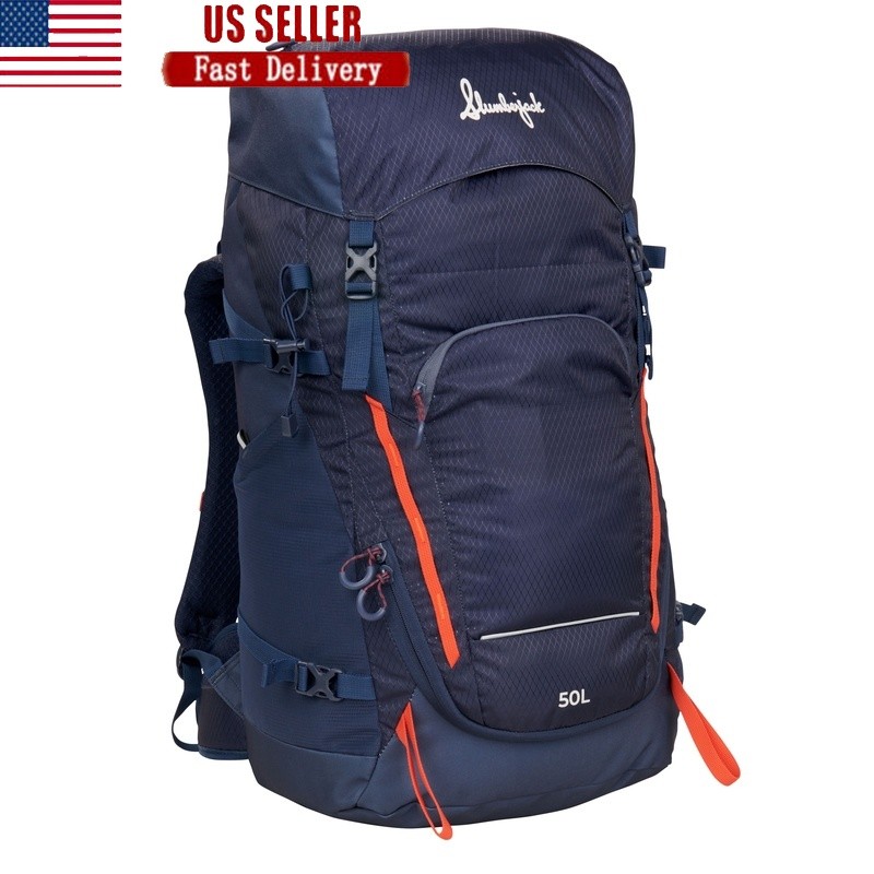 50L Hiking Backpack Technical Pack Hydration Compatible Padded Straps Waist Belt