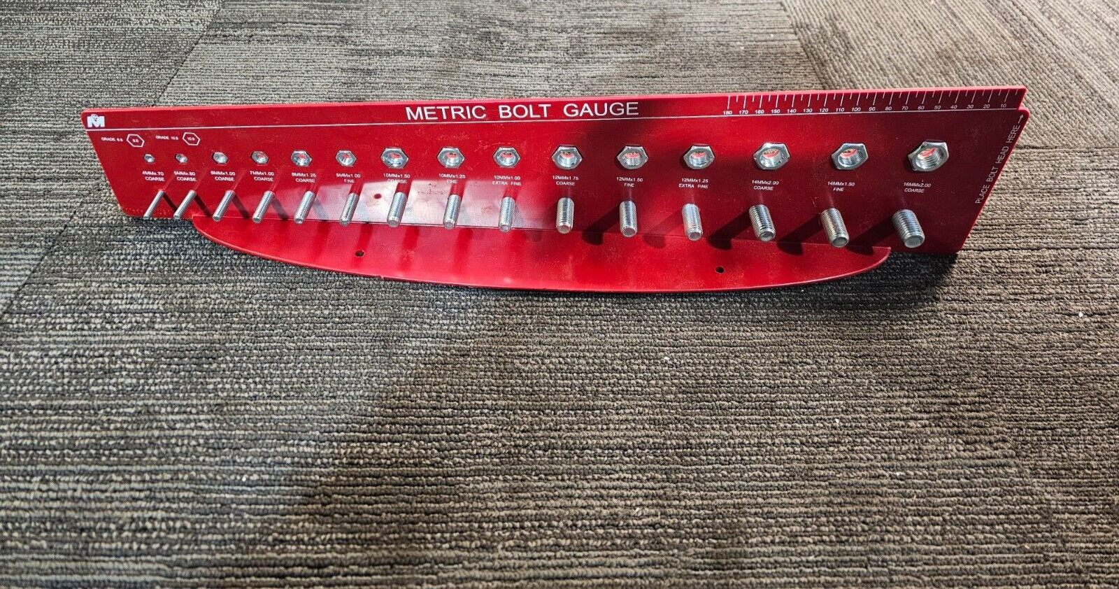 Monster Fastener Bolts GENUINE Fastener Gauge Bolt Metric Red Tool 89986 gallery