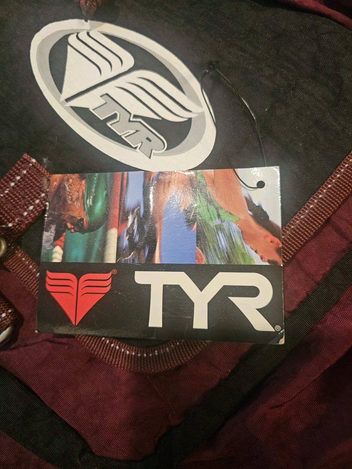 TYR Stuffpack II Backpack Canvas Waterproof Sack Pack Maroon Red Black 4