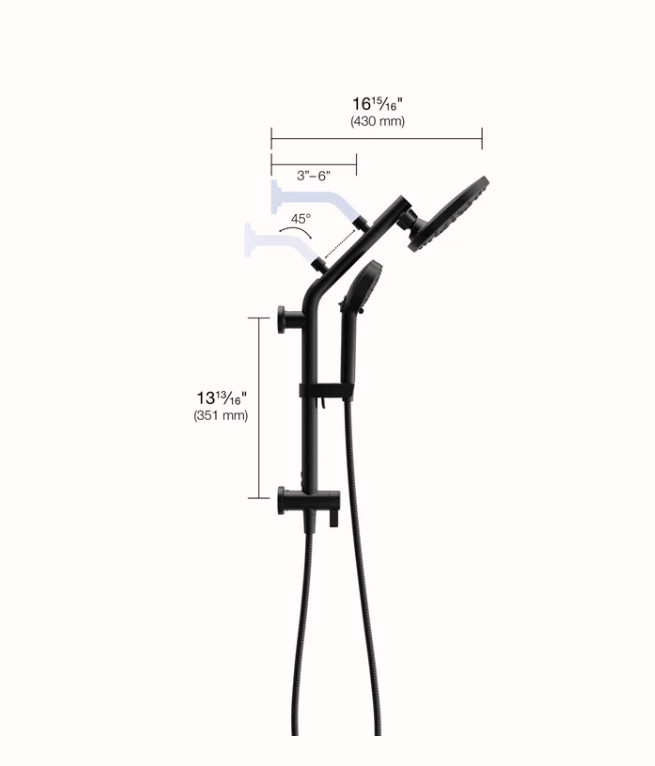 Kohler HydroRail 3-in-1 Multifunction Showerhead and Column Kit - Matte Black gallery