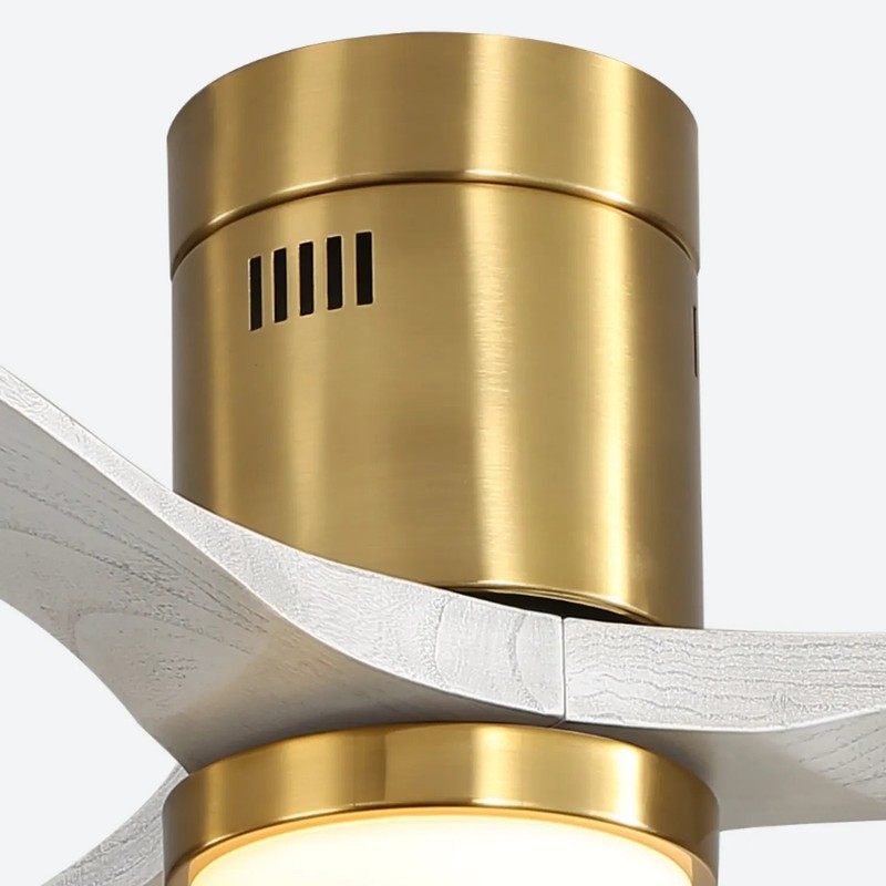 Sofucor 52" Aura Wood Ceiling Fan With Light Low Profile For Low Ceiling Gold gallery