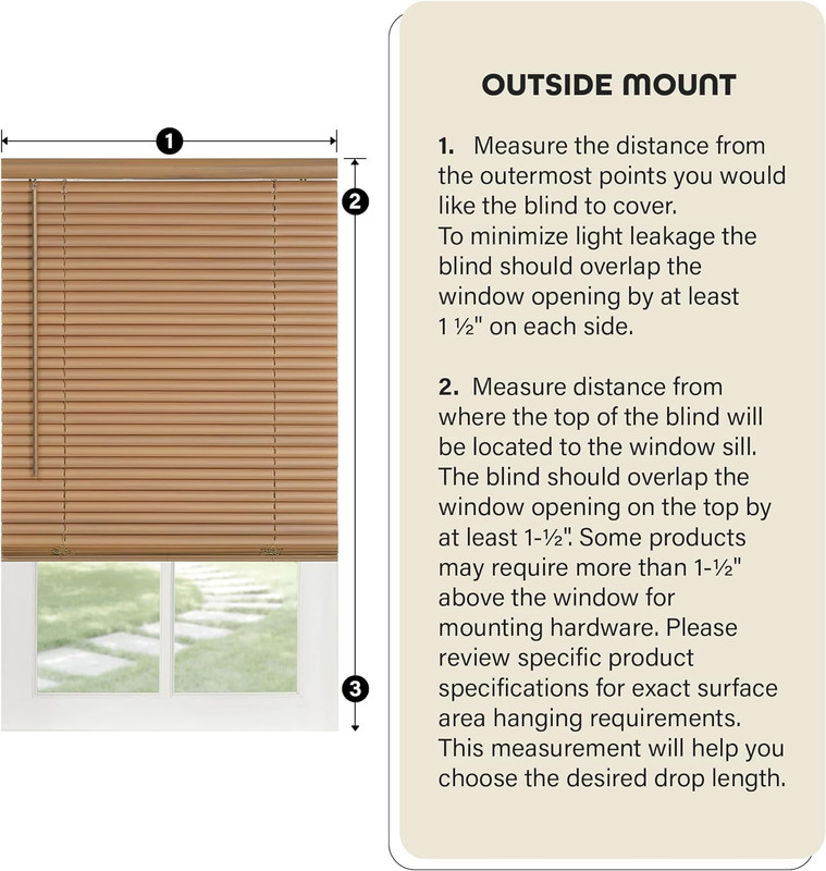 Cordless Light Filtering Mini Blind - 22 Inch Width, 64 Inch Length, 1" Slat Siz gallery