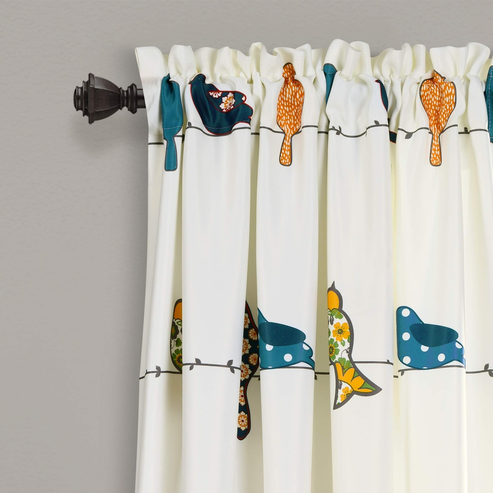 Rowley Birds Light Filtering Window Curtain Panels Pair 52 W X 84 L Multi Colo gallery