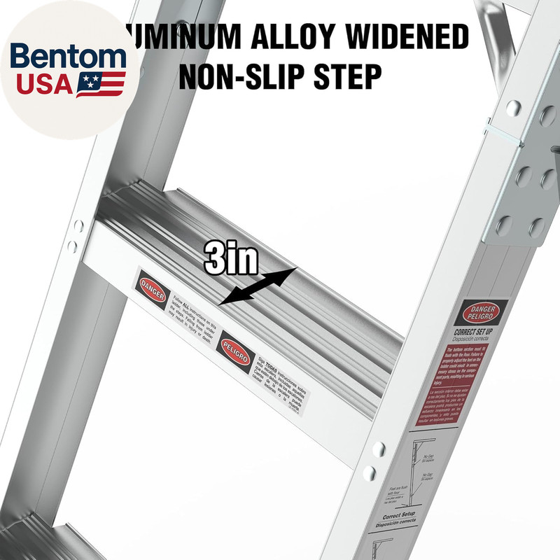 10FT Aluminum Attic Ladder Pull down System for 54" W X 22.5" H Opening, Attic A gallery