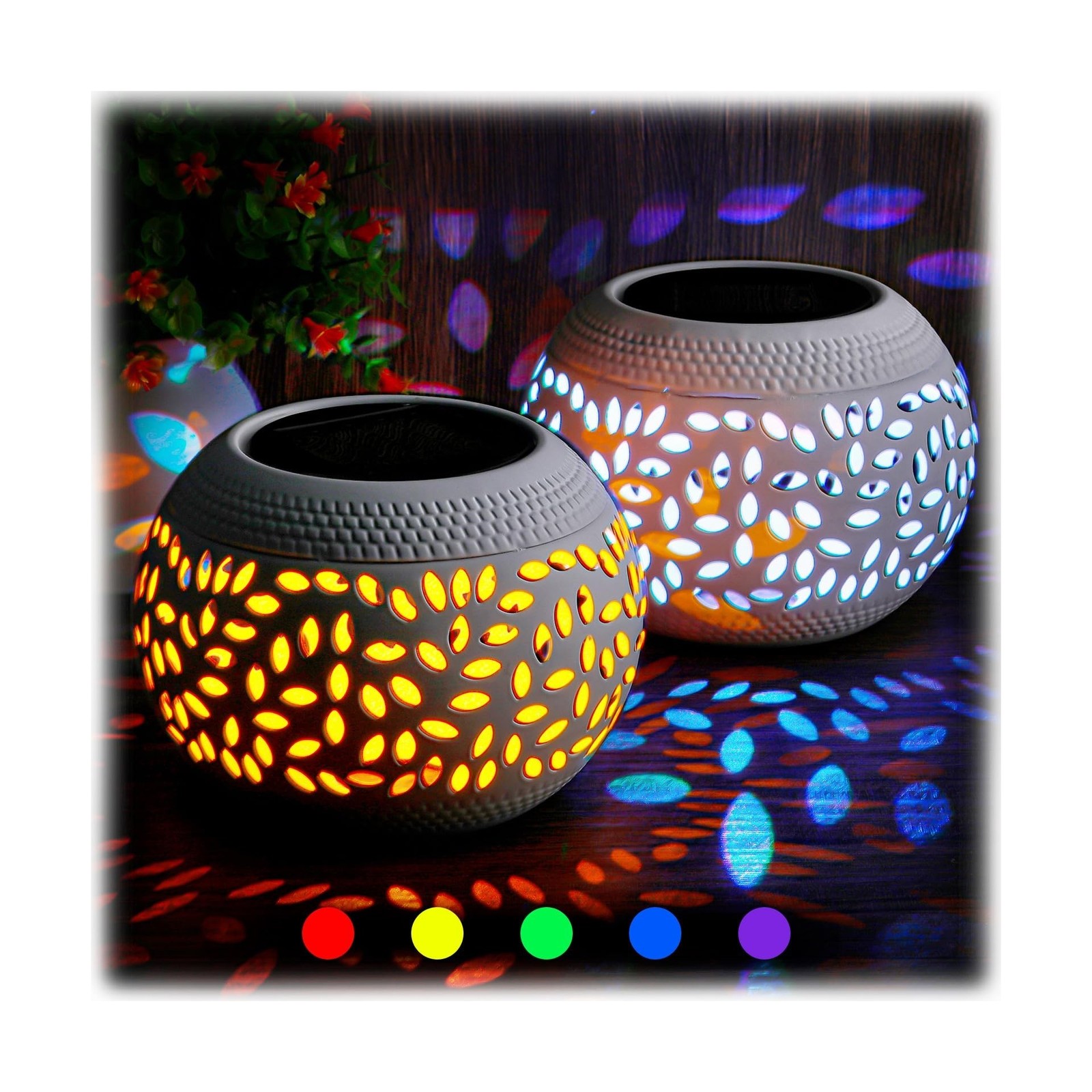 Reginary 2 Pcs Solar Table Lantern Outdoor Waterproof Dancing Flash... Fast Ship gallery