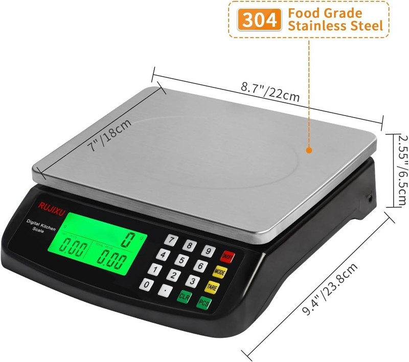 High Capacity Digital Kitchen Scale 30kg/66lb - Backlit LCD for Easy Readability gallery