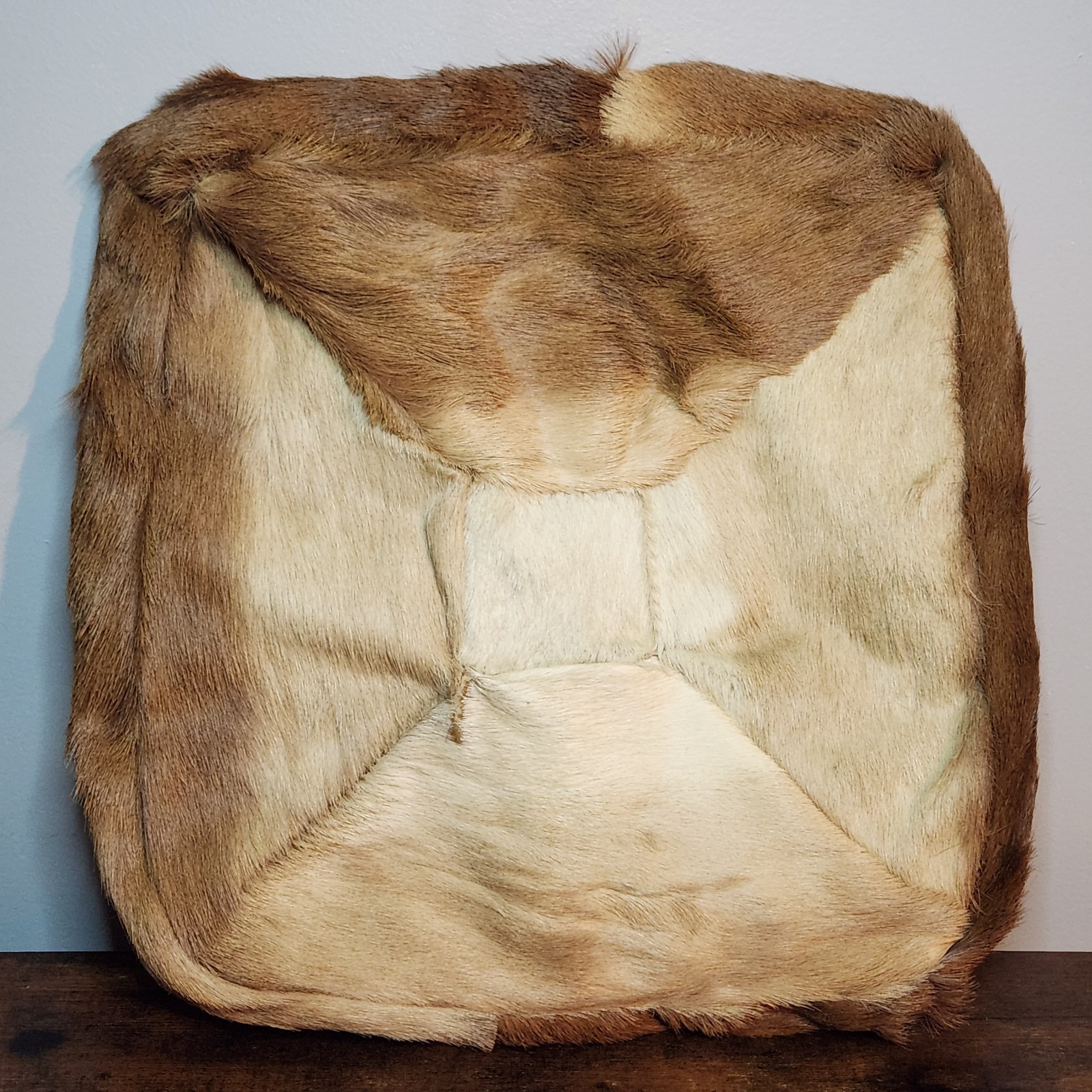 Handmade Real Fur & Leather Pillow 14x14 – Hair‑On Hide gallery