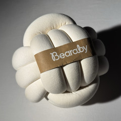 8’ Bearaby Modern Plush White Decorative Memory Foam Knot Pillow