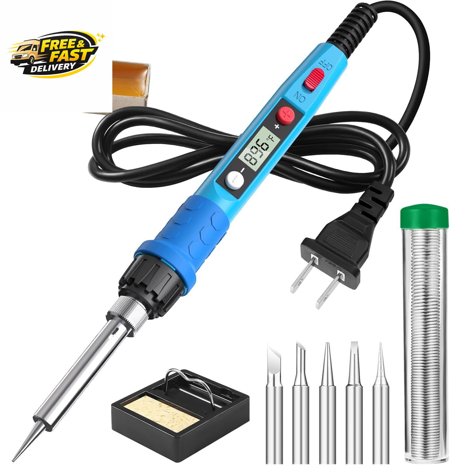 Soldering Iron Kit, 80W 110V LCD Digital Solder Iron Pen with Ceramic Heater, gallery