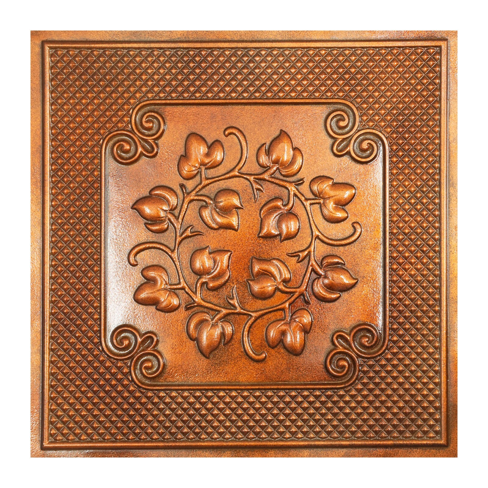 Faux tin ceiling tile cafe art decor wall panel PL66 Archaic copper 10pcs/lot gallery