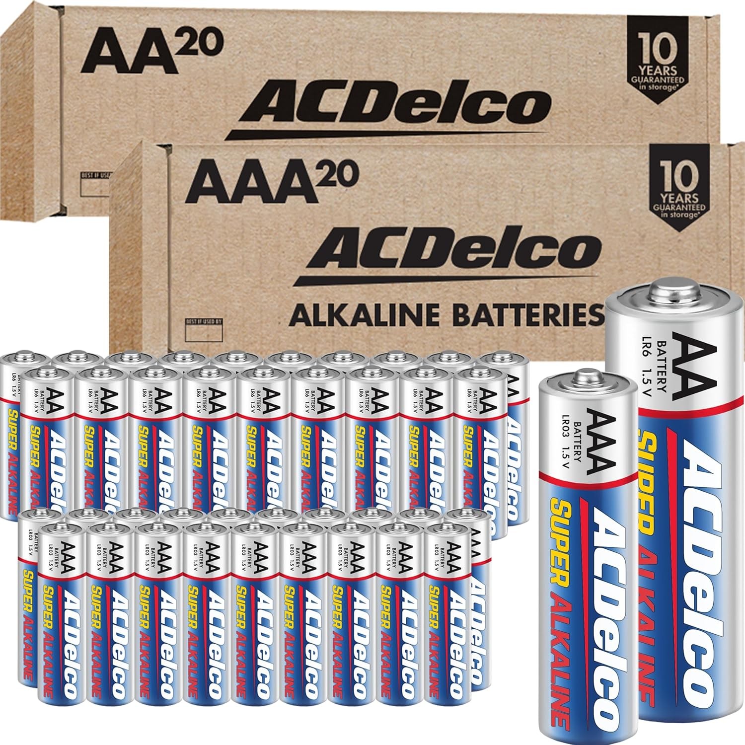 Acdelco Double AA and Triple AAA Batteries, 40-Count Battery Combo Pack for Home gallery