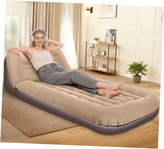 Inflatable Couch for Camping, Air Mattress with Adjustable Backrest, Blow Up