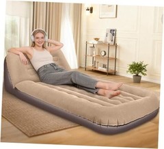 Inflatable Couch for Camping, Air Mattress with Adjustable Backrest, Blow Up
