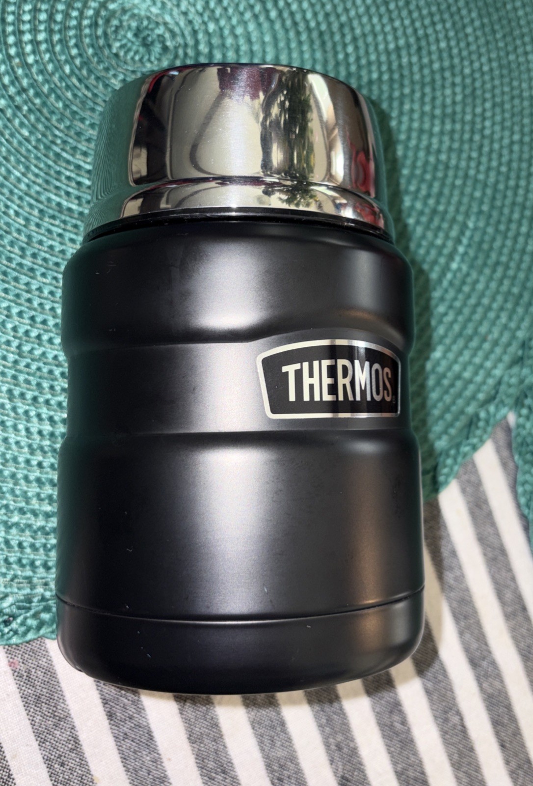 THERMOS Stainless Steel Vacuum-Insulated Food Jar 16 Oz Silver Black gallery