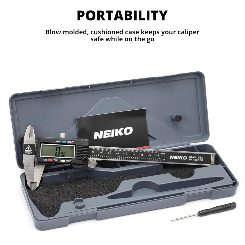 NEIKO 01407A Electronic Digital Caliper Measuring Tool, 0 - 6 Inches Stainless S gallery