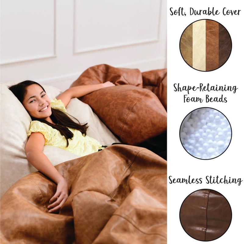 Factory Direct Partners 35 Rustic Western Bean Bag Chair Distressed Faux gallery