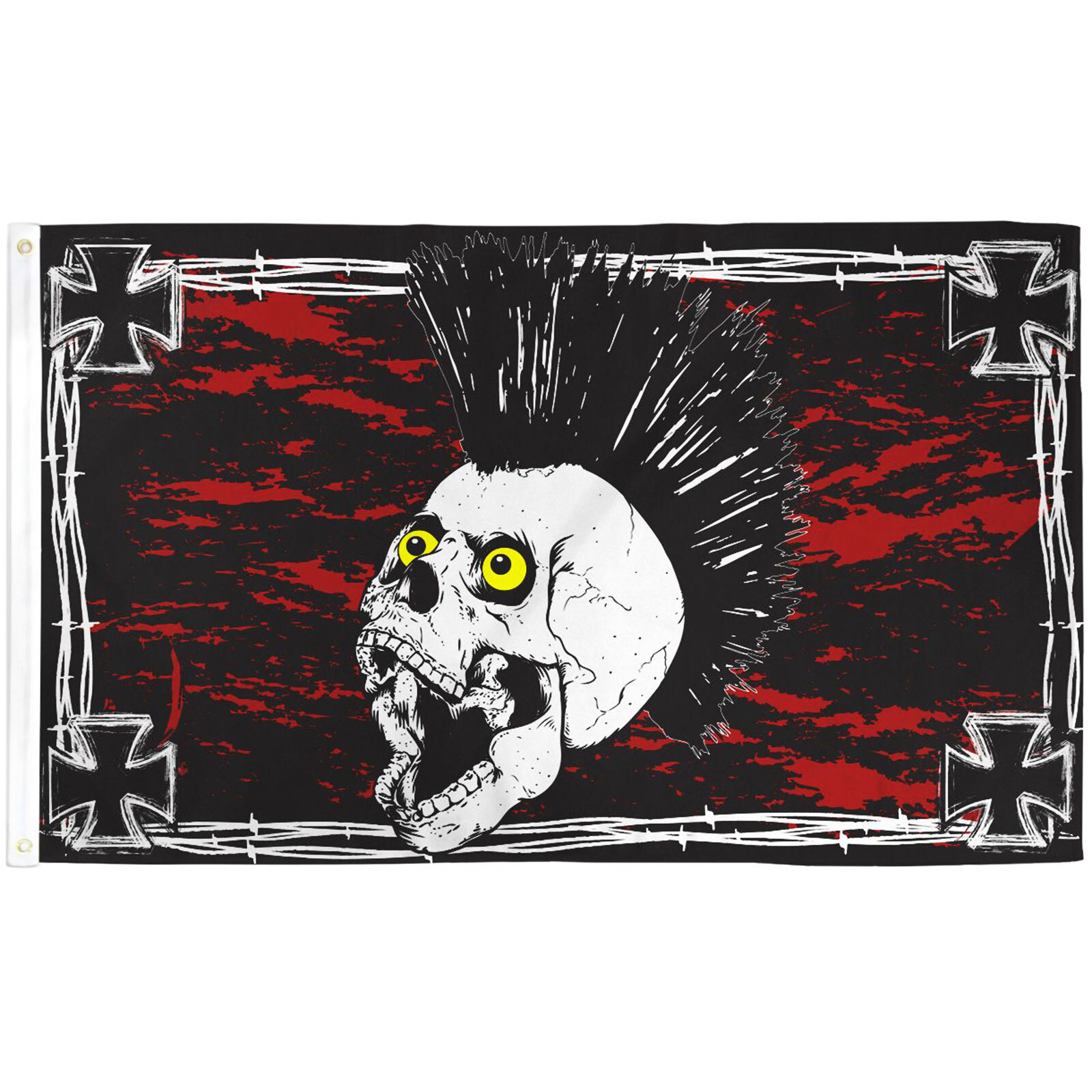 IRON SKULL RED/BLACK 3X5 FLAG gallery