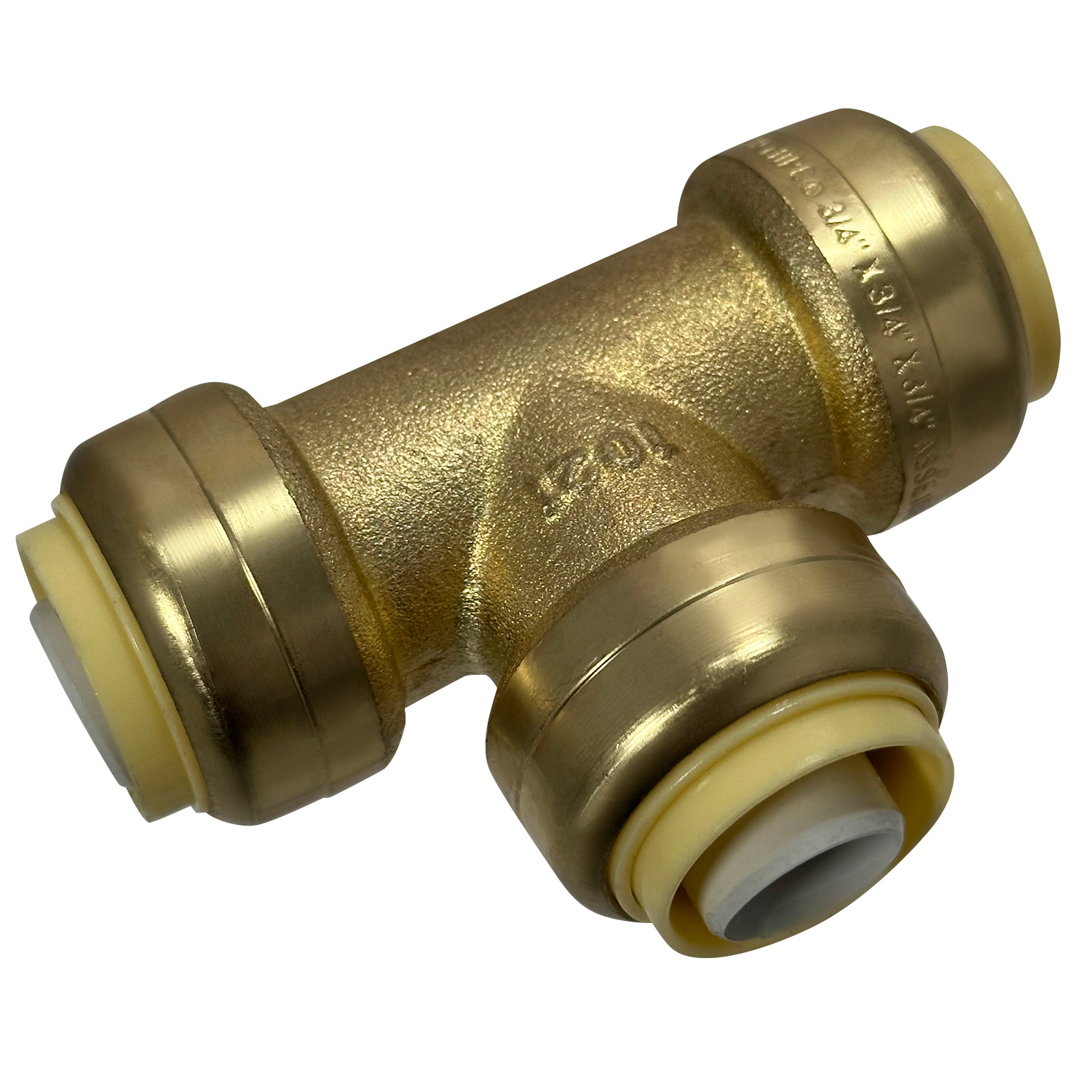3/4" PUSH FIT TEES (10 PIECES) - LEAD FREE BRASS 3/4 X 3/4 X 3/4 gallery