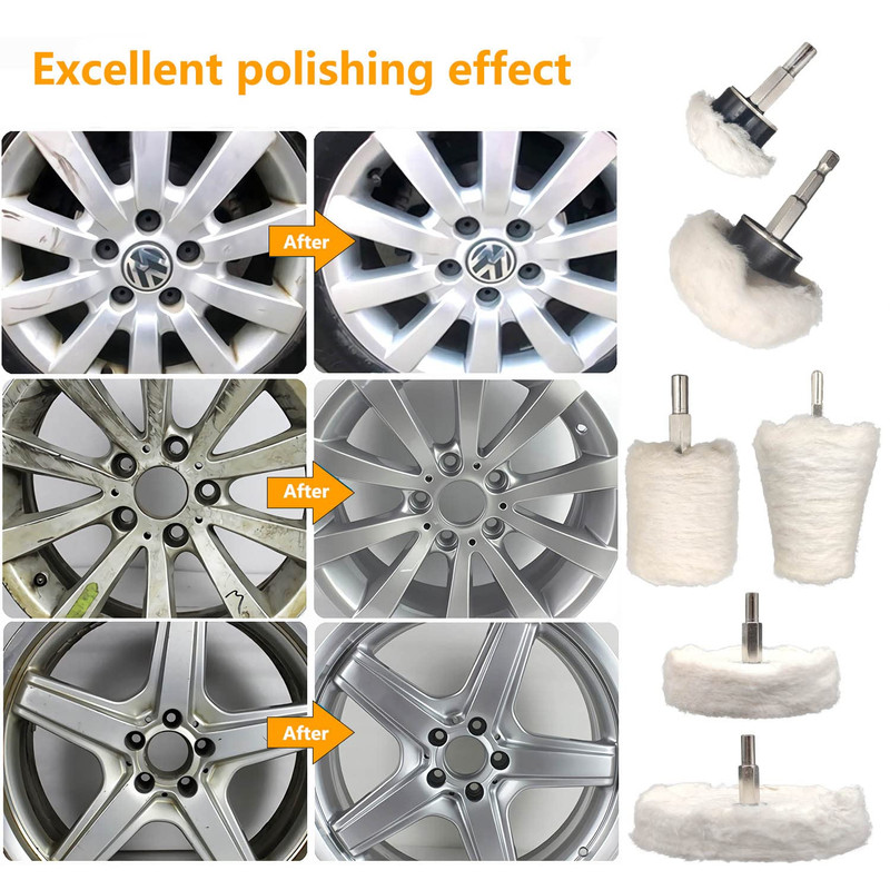 6 Pcs Buffing Wheel for Drill,Buffing Pad Polishing Wheel Kits,Wheel Shaped Poli gallery