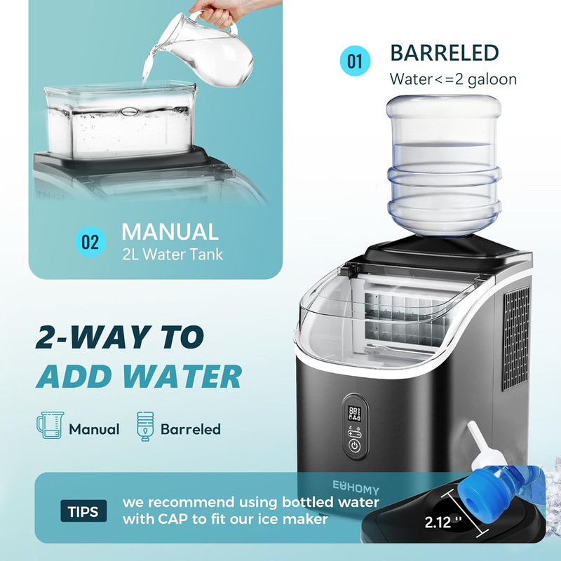 Ice Cube Maker Machine Countertop 34Lbs/Day with External Water Tank gallery