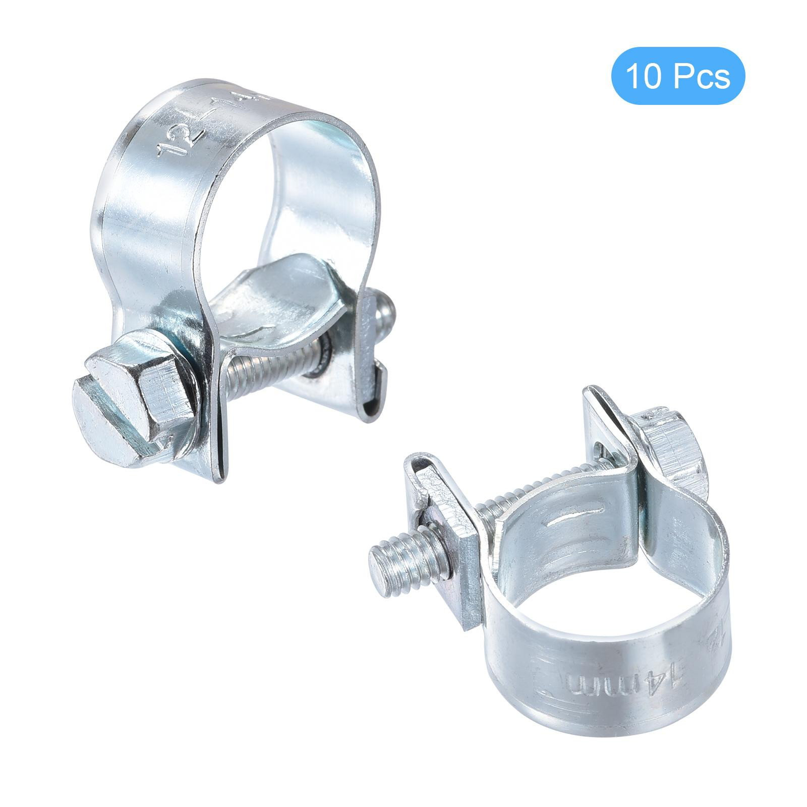 10pcs 12-14mm Mini Fuel Injection Hose Clamp Zinc Plated Steel Fuel Line Clamp gallery