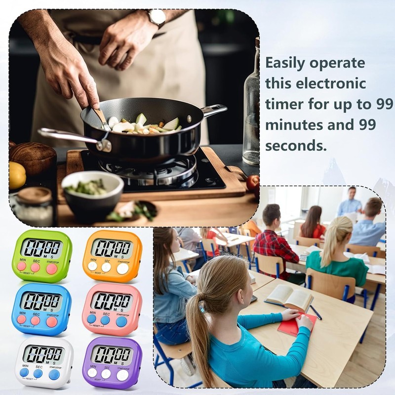 Large LCD Digital Kitchen Cooking Timer Count Down Up Clock Loud Alarm Magnetic gallery