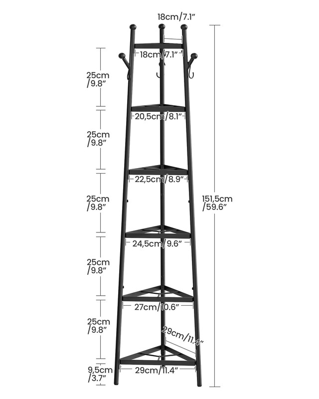 Pot Racks, 6-Tier Cookware Stand, Triangle Shelf Storage Tower for Kitchen, P... gallery